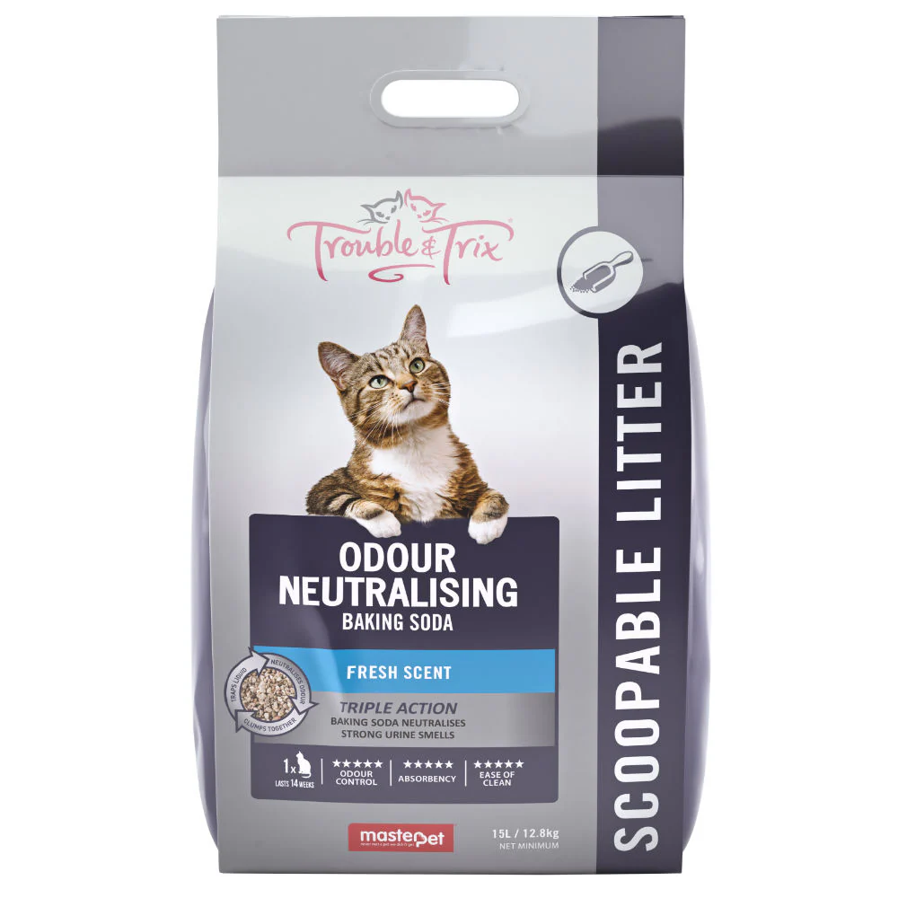Trouble and Trix Fresh Scent Clumping Cat Litter with Baking Soda - Image 4