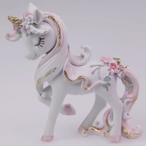 Unicorn with Flowers and Glitter 2 Asstd - 8.5cm - Image 2