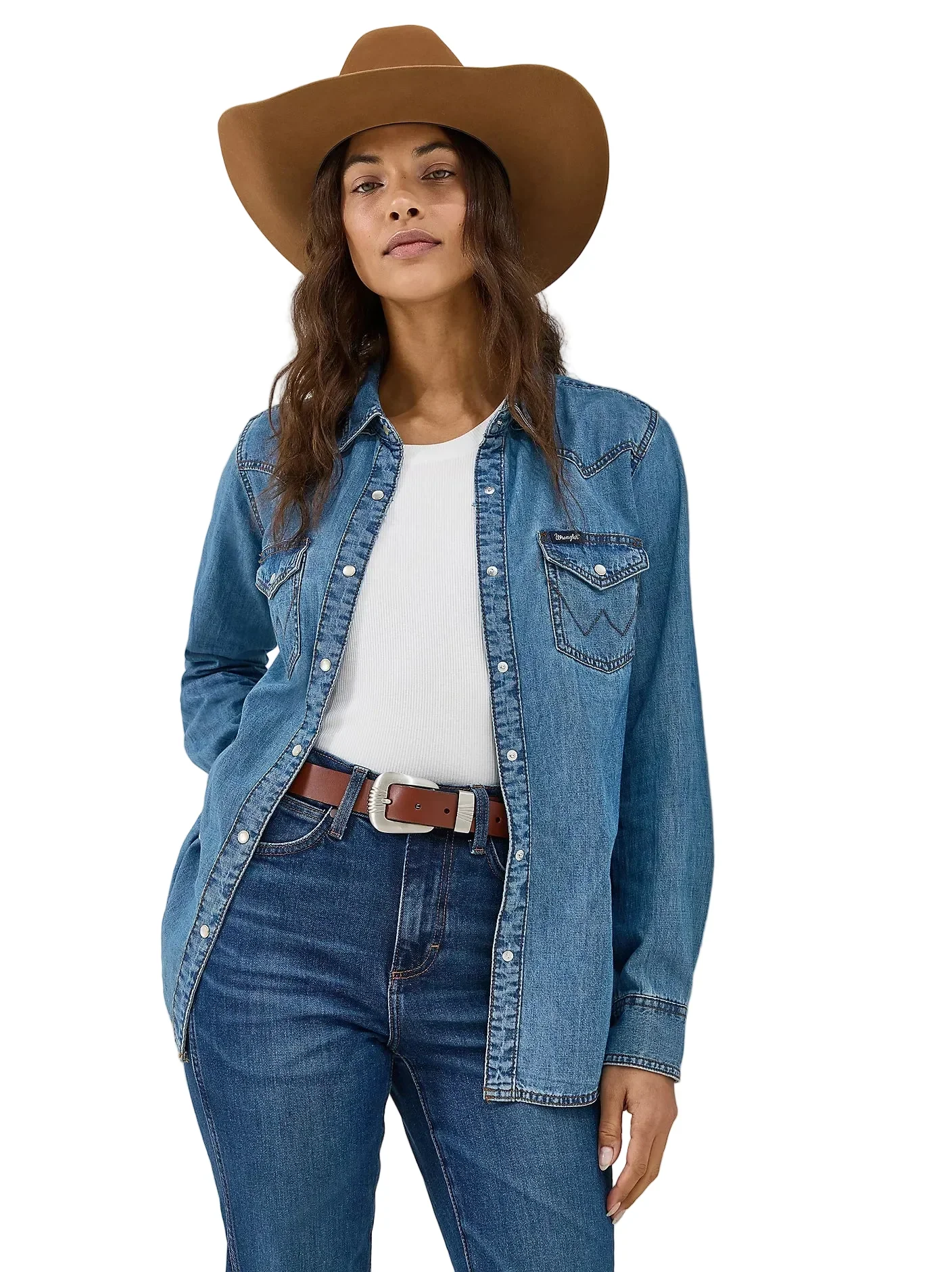 Wrangler Womens Classic Fit Denim Shirt