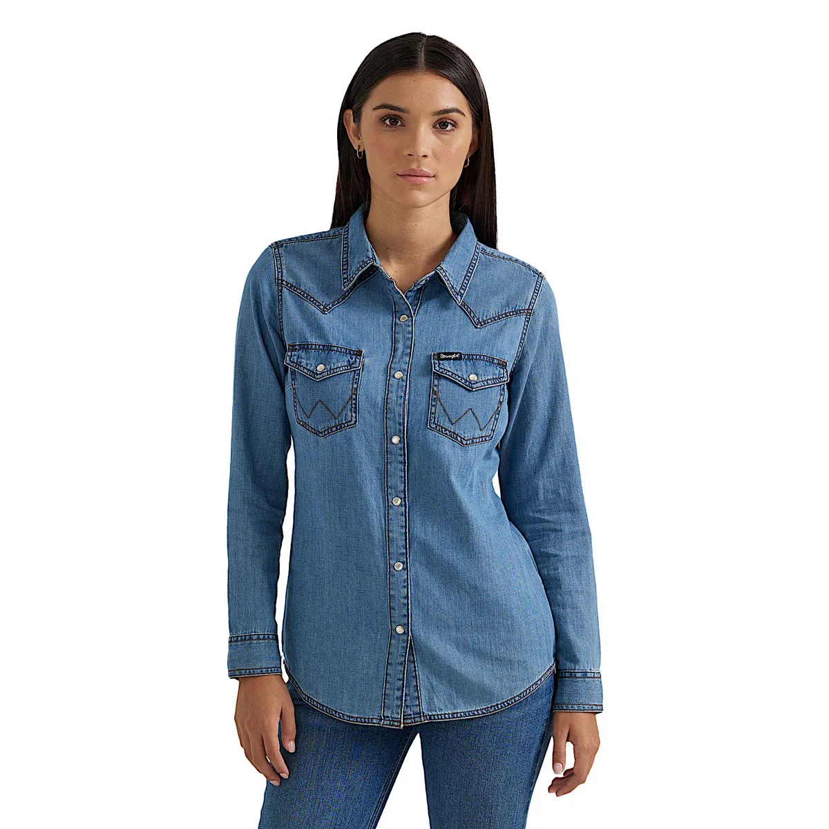Wrangler Womens Classic Fit Denim Shirt - Image 2