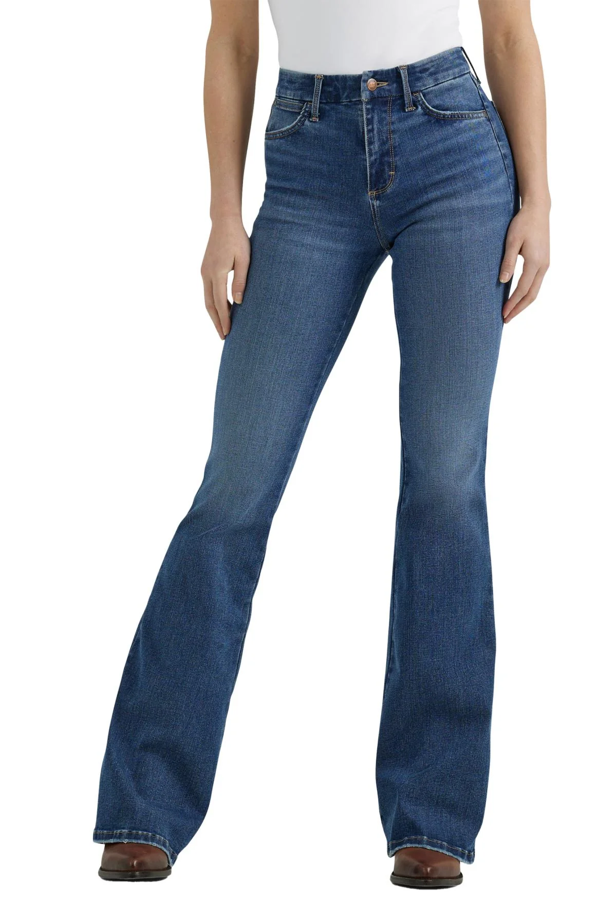 Wrangler Womens Hi Rise Bespoke Flare Jean 32 Leg - Image 2