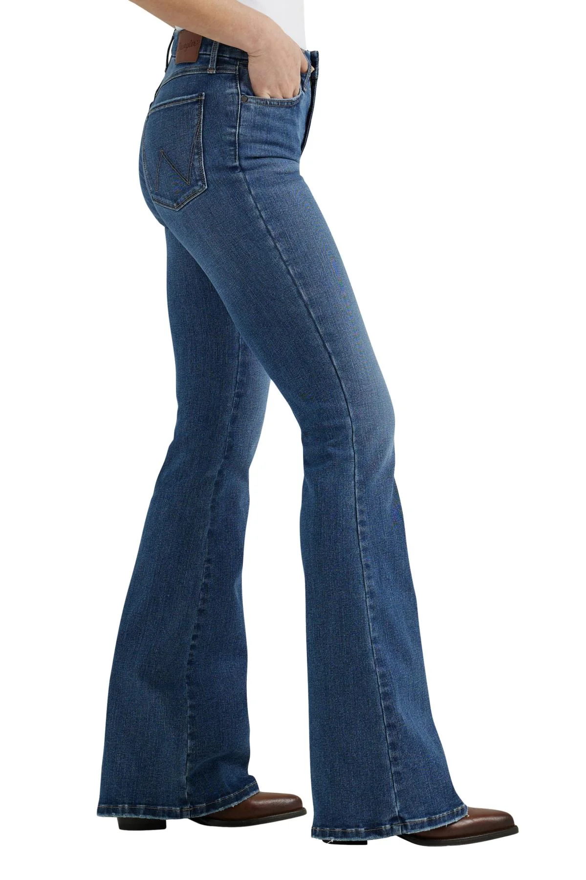Wrangler Womens Hi Rise Bespoke Flare Jean 32 Leg - Image 3