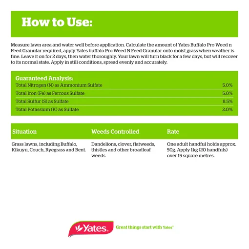 Yates Buffalo Pro Weed N Feed Granular Weed Killer - Image 3